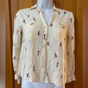 Maeve ski print blouse
